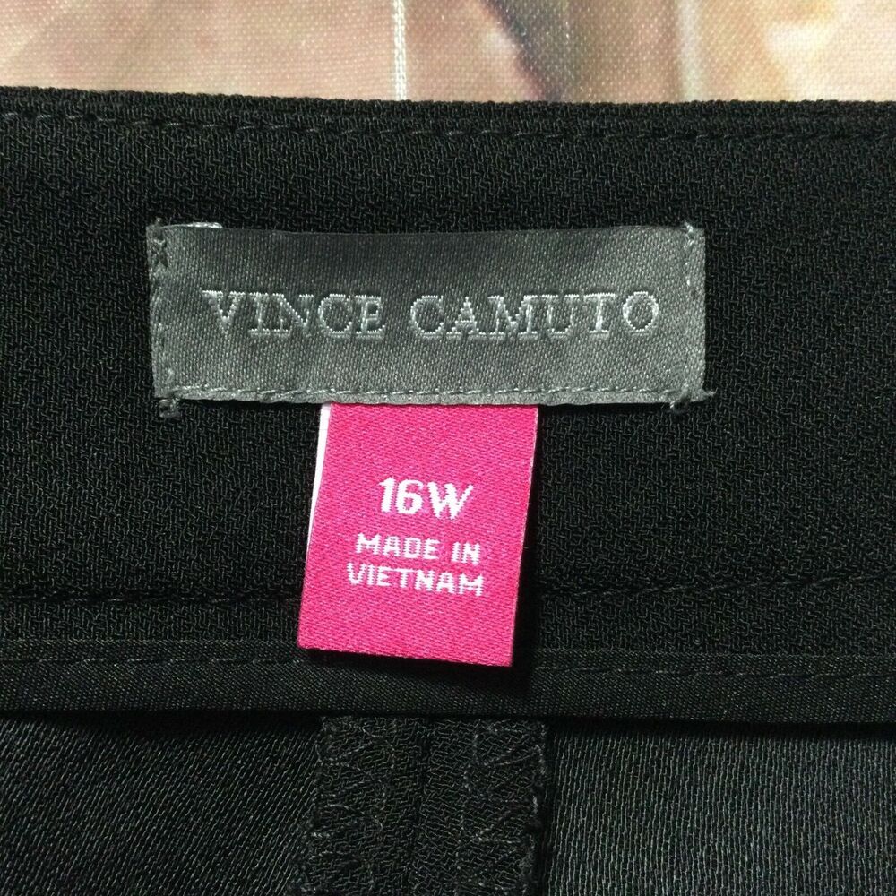 Vince Camuto Womens Pants size 16W new nwt $99 Black Wide Leg Zip Pocket Dress - Picture 7 of 11